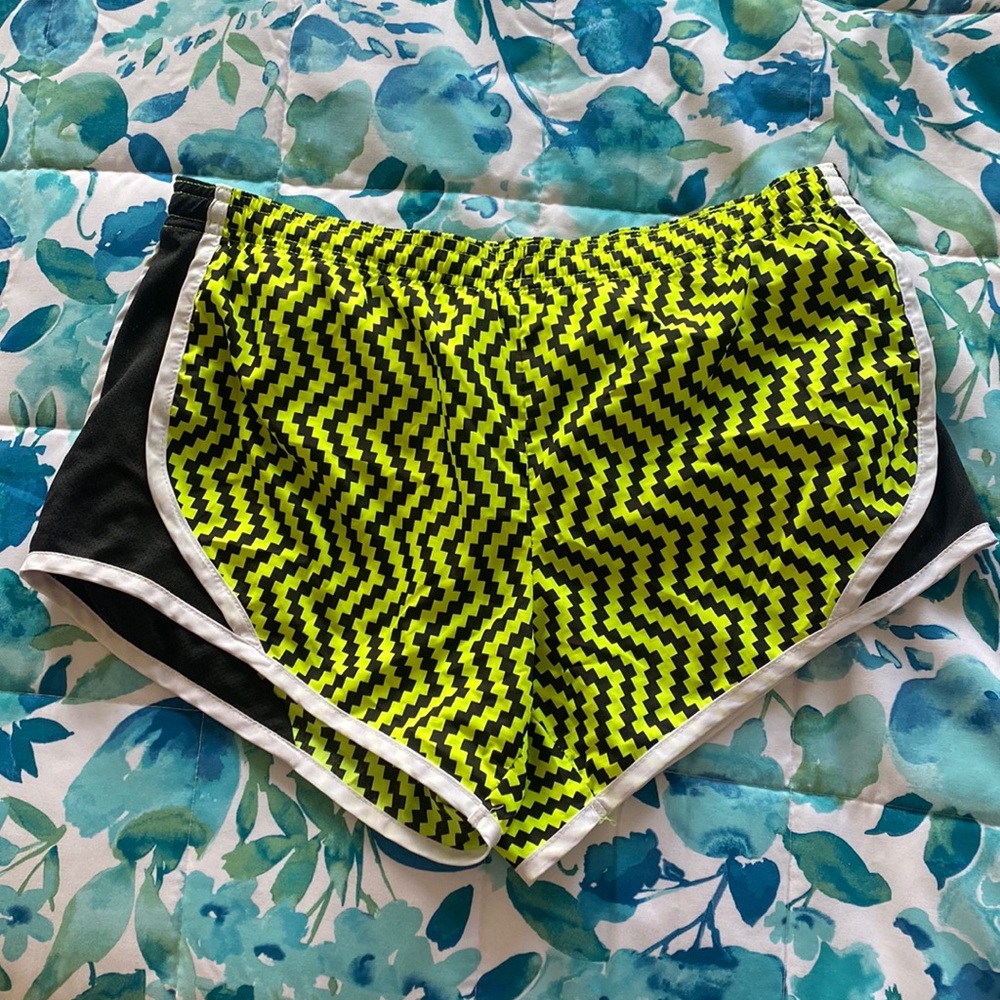 Neon yellow and black shorts